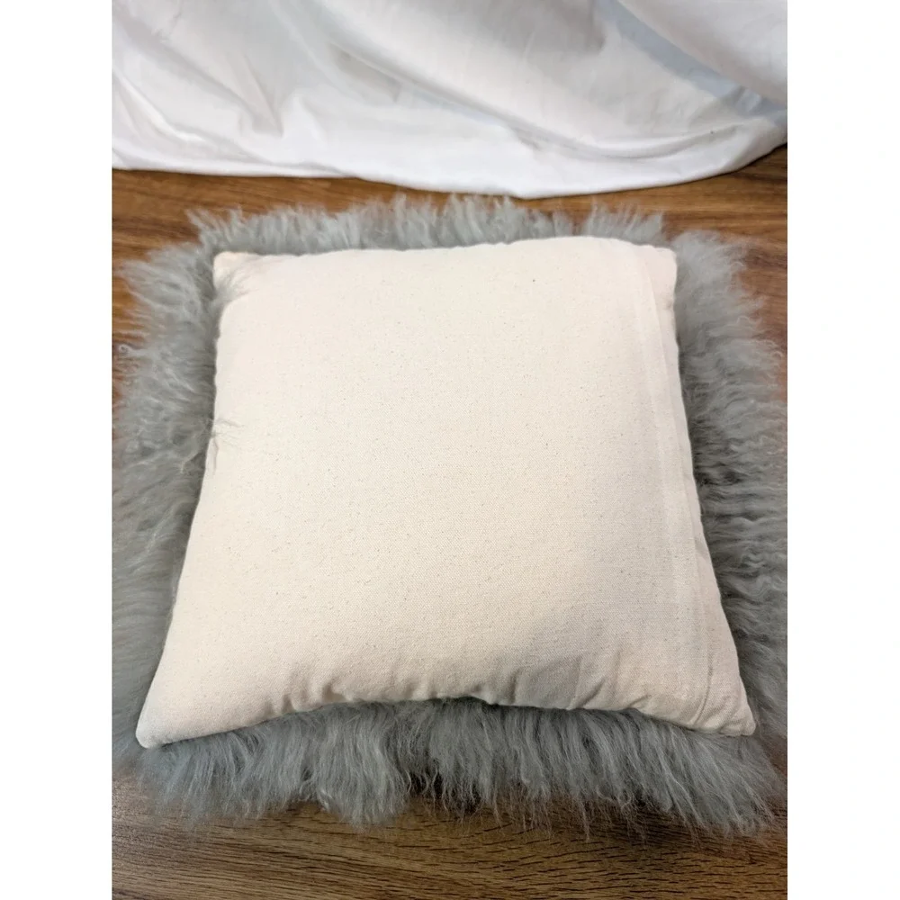 WEST ELM PILLOW Real Mongolian Lamb Fur 16